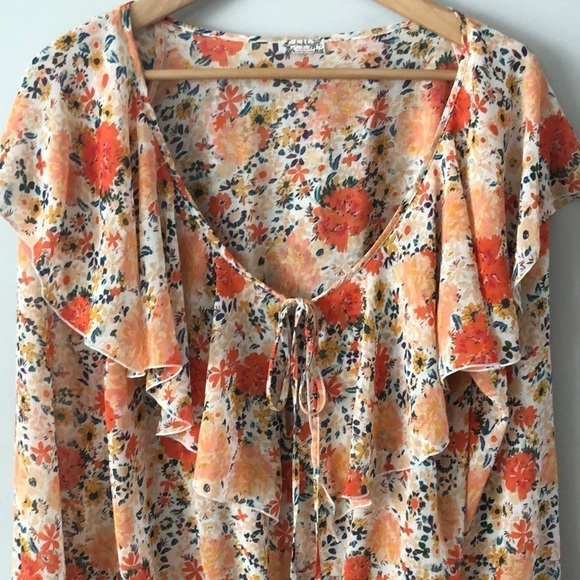 Free People Say It To Me Floral Bodysuit Long Sleeve Small Girly Feminine Boho - Picture 4 of 16